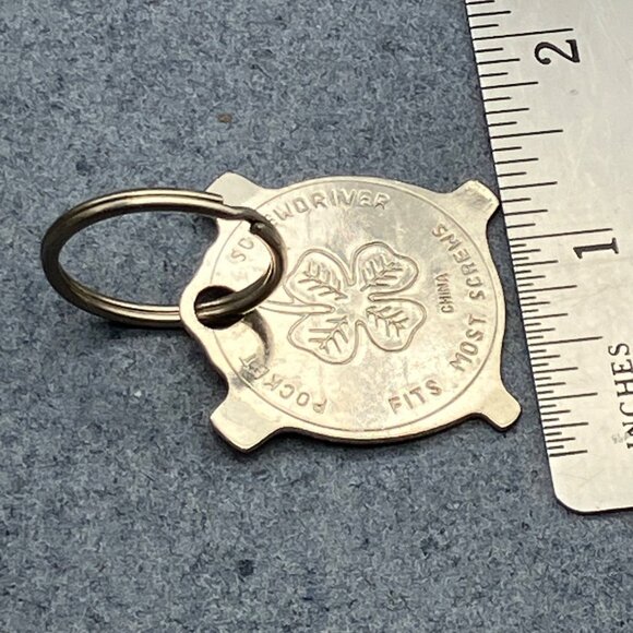 Cole Pocket Screwdriver Keychain Most Screws Stainless Steel Tool 1.5" Diameter - Picture 7 of 7